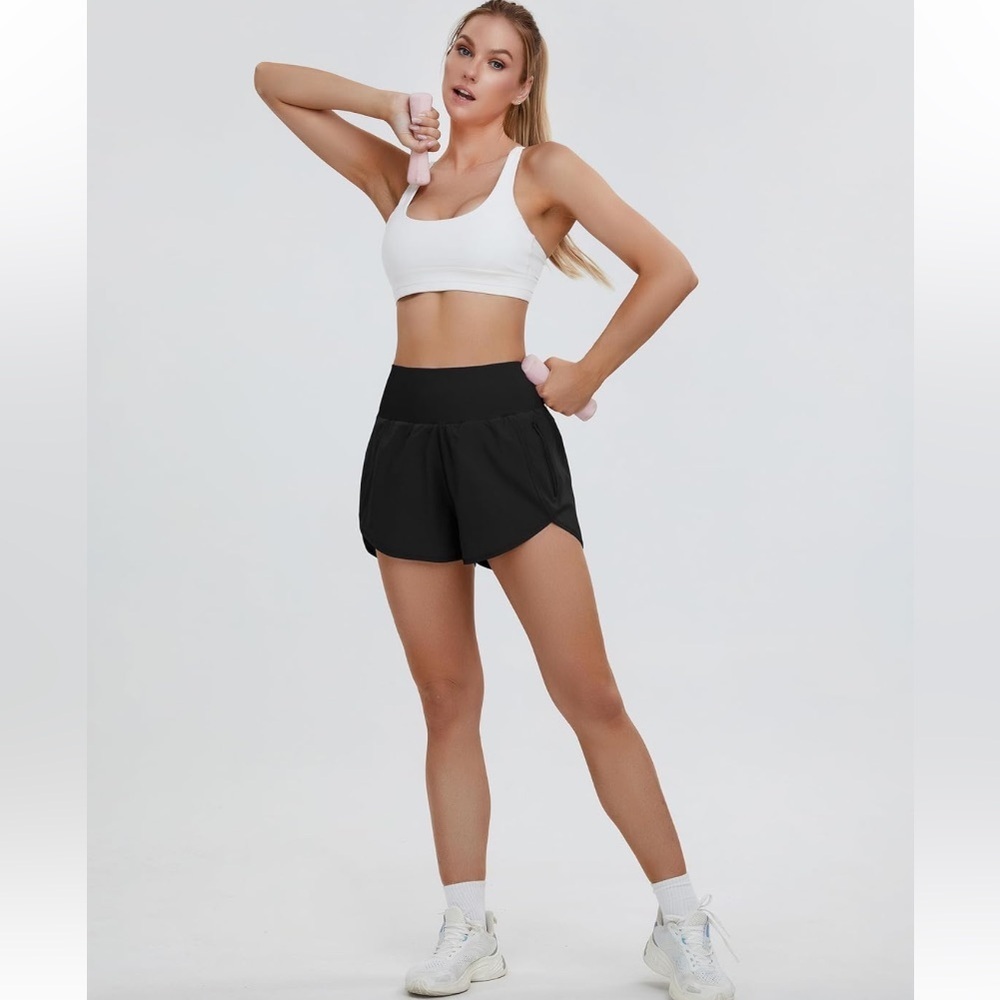 BMJL Women's Running Shorts High Waisted Athletic Shorts Pocket Sporty Short